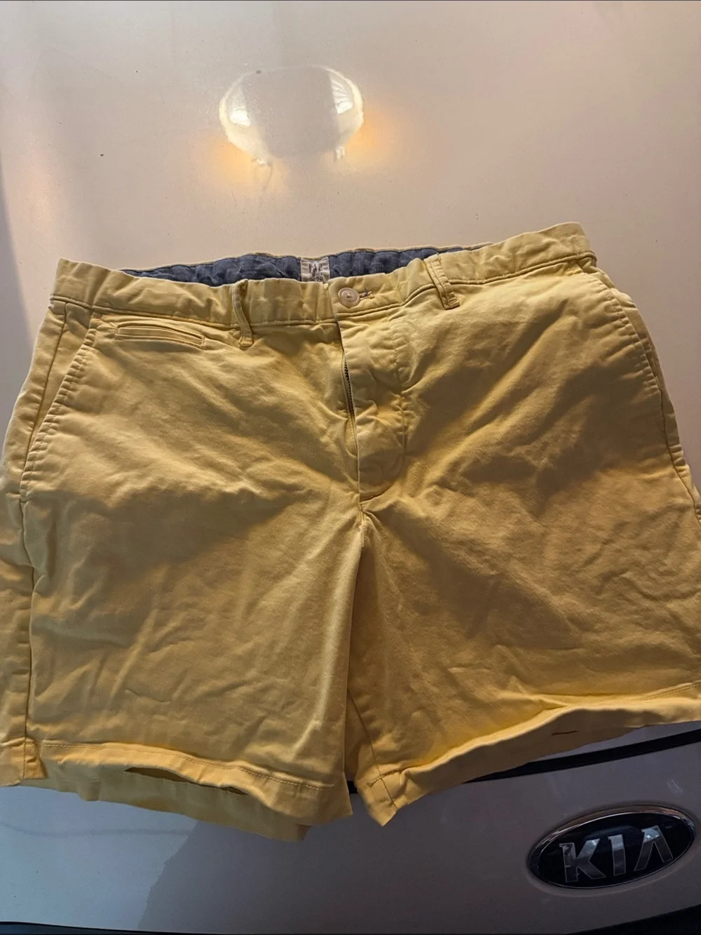 GAP Men's Yellow Cotton Chino Shorts